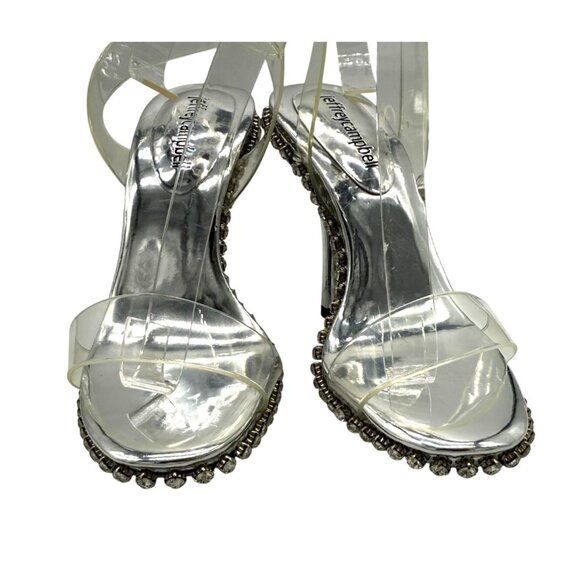 Jeffrey Campbell Silver Crystal Charmed Heeled Sandal NWB - Size 6.5 - Picture 11 of 12